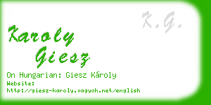 karoly giesz business card